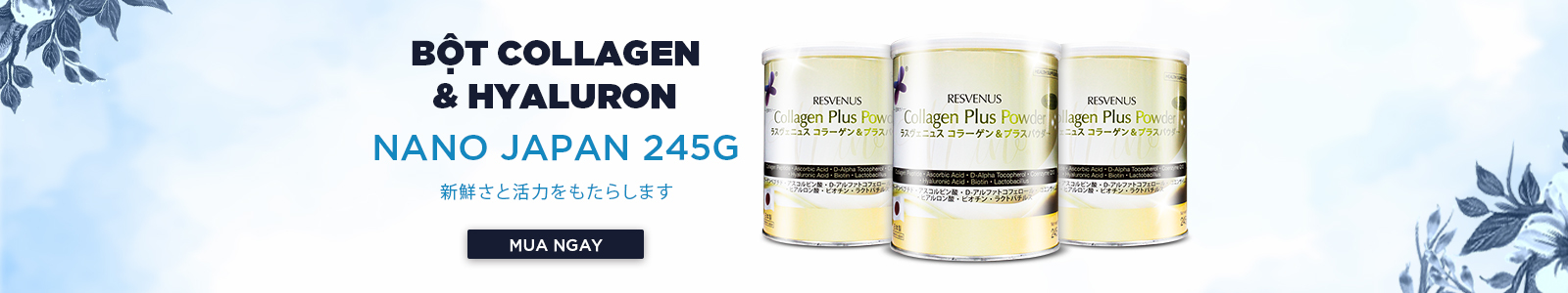 Bột Collagen & Hyaluron Nano Japan 245g
