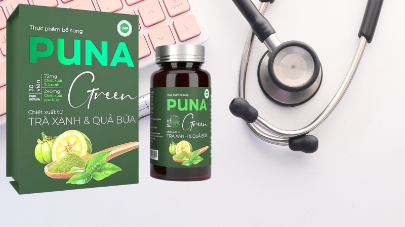 Viên uống giảm cân trà xanh Puna Green Hàn Quốc được sản xuất trên dây chuyền sản xuất đạt tiêu chuẩn chất lượng GMP