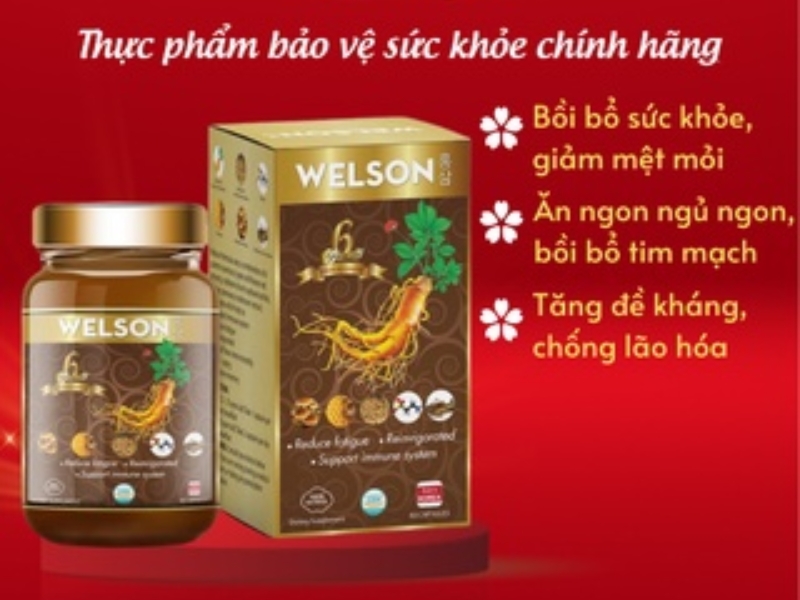 Bảng thành phần lành tính của viên uống hồng sâm Nhật Bản Welson Ginseng  an toàn