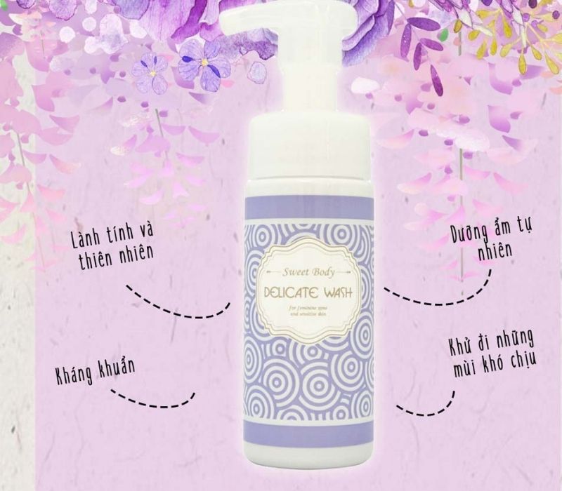 Sweet Body Delicate Wash làm sạch vùng kín dịu nhẹ, chăm sóc da trắng hồng và mùi thơm tự nhiên 