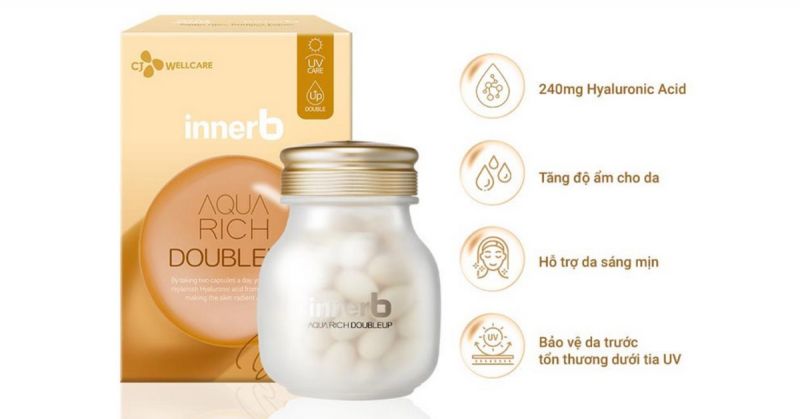 Viên uống cấp nước, bảo vệ da Innerb Aqua Rich Double Up