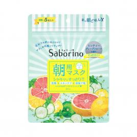 Mặt nạ dưỡng ẩm buổi sáng Saborino Morning Facial Sheet Minty Fresh 5 Miếng (Hương bạc hà)