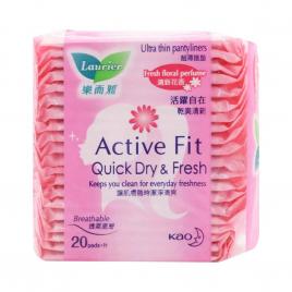 Băng vệ sinh hằng ngày Laurier Active Fit Quick Dry & Fresh 20 miếng (Hương hoa)