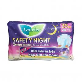 Băng vệ sinh ban đêm chống tràn Laurier Safety Night 35cm 4 miếng