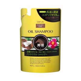 Dầu gội đầu chiết xuất từ dầu ngựa, dầu dừa và dầu hoa trà Kumano Oil Shampoo 400ml (Refill)