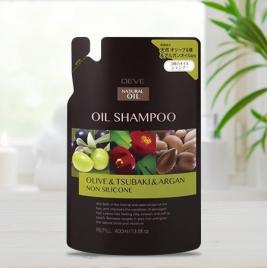 Dầu gội chiết xuất từ dầu hoa trà, dầu Oliu và dầu Argan Kumano Deve 400ml