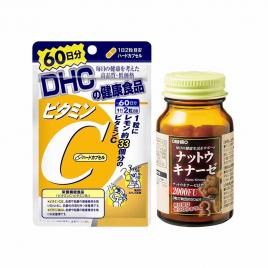 Bộ đôi sức khỏe viên hỗ trợ điều trị tai biến Orihiro Nattokinase và Vitamin C DHC 60 ngày