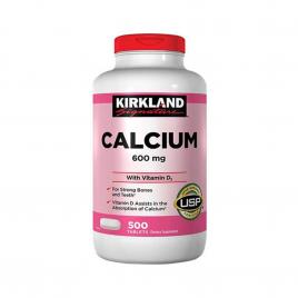 Viên uống bổ sung Canxi Kirkland Calcium 600mg With VIitamin D3 Mỹ 500 viên