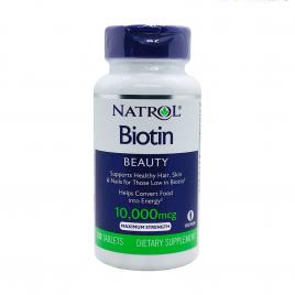 Viên uống ngăn rụng và kích mọc tóc Natrol Biotin 10,000mcg Mỹ 100 viên
