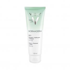 Kem Và Mặt Nạ Làm Sạch Tế Bào Chết VICHY Normaderm 3 In 1 Scrub + Cleanser + Mask Pháp 125ml (Dành Cho Da Dầu, Da Mụn)