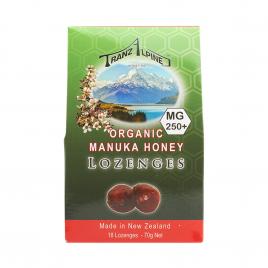 Kẹo Mật Ong Manuka Trị Ho, Giảm Đau Họng Tranzalpine Honey Organic Manuka Honey Lozenges 250+ (Hộp 6 Viên)