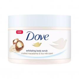 Tẩy Tế Bào Chết Toàn Thân Hạt Macca và Sữa Gạo Dove Exfoliating Body Polish Scrub 225ml