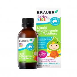 Nước uống vitamin tổng hợp cho bé Brauer Liquid Multivitamin For Toddlers 100ml (Từ 1 - 3 Tuổi)