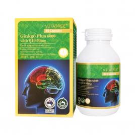 Viên uống tăng tuần hoàn não Vitatree Ginkgo Plus 6000 with Q10 50mg 40 viên