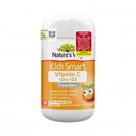 Viên nhai bổ sung Vitamin C, Kẽm, Vitamin D3 Nature’s Way Kids Smart Vitamin C+Zinc+D3 Chewable 75 viên