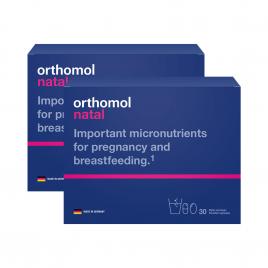 Combo 2 hộp Thực phẩm bổ sung Vitamin khoáng chất cho mẹ bầu Orthomol Natal (Hộp 30 ngày)
